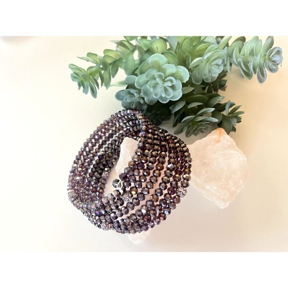 Multi Strand Garnet Beaded Bracelet - Picture 7 of 13